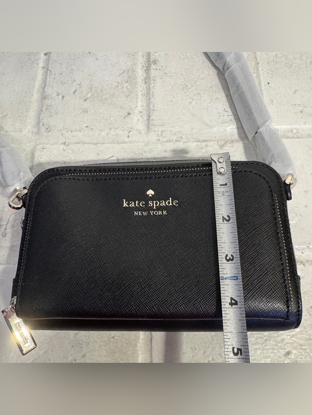 Kate Spade New York Staci Dual Zip Crossbody Bag in Black Saffiano Leather - NWT - Picture 9 of 15